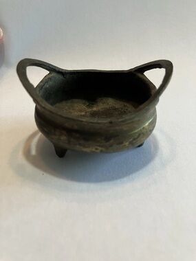 Vtg Chinese Small Brass Censer Tripod Incense Burner Xuande Reign 6 Hallmarks